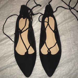 Pointed Lace Up Flats